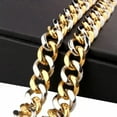 thumbnail image 5 of EOEMY 12/15mm Heavy Polished Women Men Chain Curb Stainless Steel Necklace Or Bracelet-Silver Gold-12mm-36Inch Or 91Cm, 5 of 8