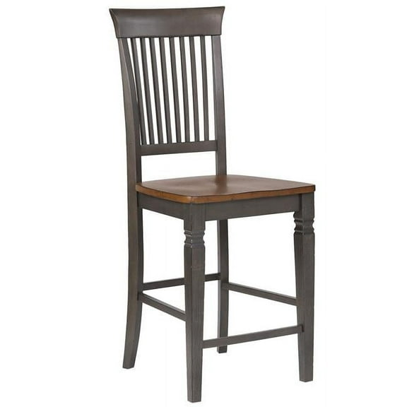 Sunset Trading Dakota 24-inch Slat Back Barstools Set of 2 Brown-Gray Solid Wood