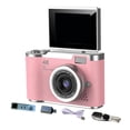 thumbnail image 3 of Cámara digital,Cámara digital 4K para fotografía,48 MP,720p,1080p,Cámara para vlogging con pantalla abatible de 180 degree y zoom digital de 8x,Pantalla de 2,4 pulgadas,filtros integrados,modo, 3 of 9