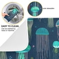 thumbnail image 2 of Yayeee Dish Drying Mat for Kitchen Counter 16"x18" Microfiber Absorbent Pad, Green Jellyfish Pattern, 2 of 7