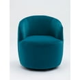 thumbnail image 4 of Swivel Accent Chair,Modern 360°Swivel Barrel Chair Leisure Chair,Accent Round Barrel Chair Reading Chair,Round Bucket Arm Chair with Comfy Tufted Back for Living Room Bedroom,Teal, 4 of 7