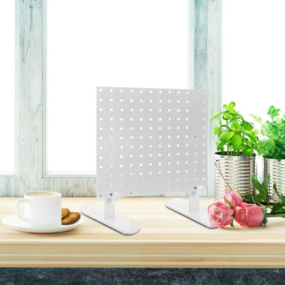 FRCOLOR 2pcs Sturdy Metal T Shaped Pegboard Desk Fixing Bracket for Home Office Display Holder
