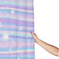 thumbnail image 3 of Shower Curtain, Striped Gradient Waterproof Fabric Plastic Shower Curtain, Drying Fast Bathroom Curtain with 9 Buttonholes, Ruffle Shower Curtain 60x72in, 3 of 8