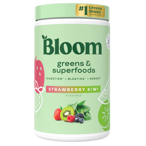 Bloom Nutrition Greens & Superfoods Powder, Strawberry Kiwi, 25 Servings