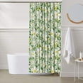 thumbnail image 6 of Shower Curtain, Lemon floral Waterproof Fabric Plastic Shower Curtain, Drying Fast Bathroom Curtain with 9 Buttonholes, Ruffle Shower Curtain 60x72in, 6 of 8