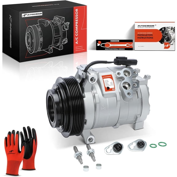 A-Premium A/C Compressor with Clutch Compatible with Chrysler 300 2007-2010, Dodge Charger Challenger 2009-2010, Magnum 2007-2008, 3.5L 4.0L