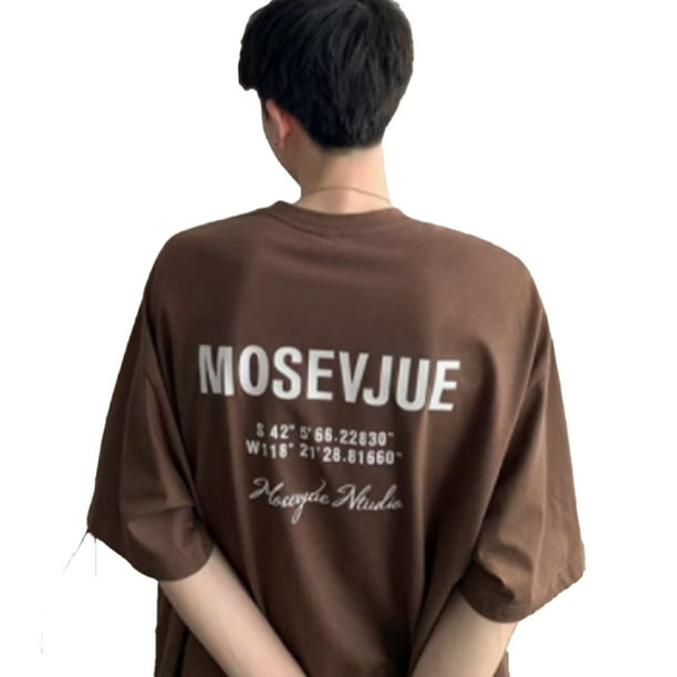Camisetas de manga corta con estampado de letras para hombre camisetas holgadas informales de moda para hombre camisetas de verano de manga corta para viajes de trabajo diarios Bodega Aurrera en