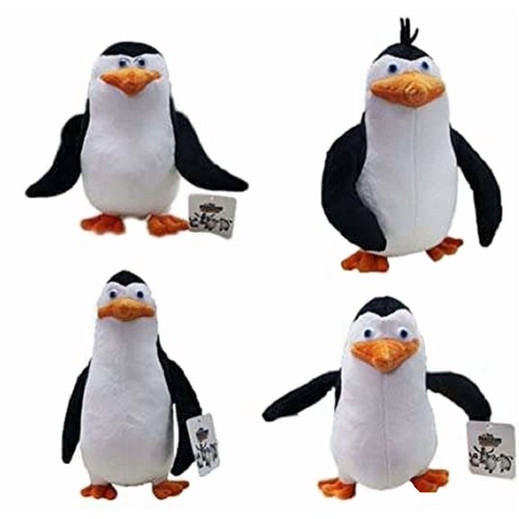 Miaobe New 4 Pcs Madagascar Penguins Plush Toys Madagascar Stuffed Animals 20-28 CM