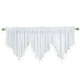 thumbnail image 2 of HCBY Lace Valance Swag Curtain 51 Inch Scalloped Sheer Curtain Panels with Crystal Beads - Rod Pocket Farmhouse Window Treatment for Kitchen Bedroom 3pcs Boho Chic Drape Decor White, 2 of 5