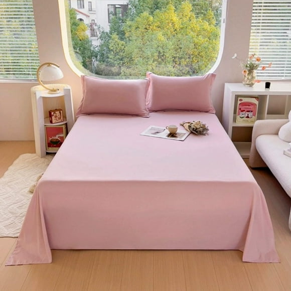 EGNMCR Solid Color Ease Skin Friendly Machine Washable Sheets Fiber bed sheet