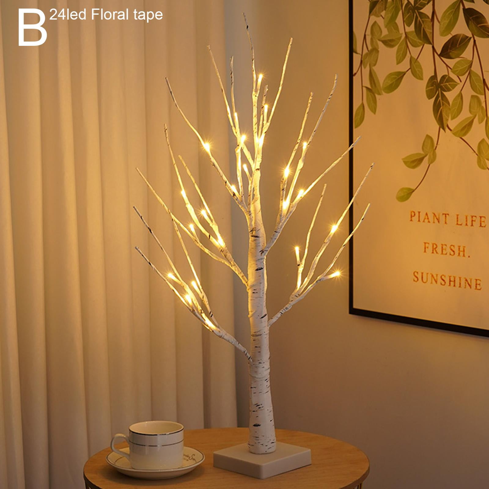 Led Twig Tree Birch Tree Warm Light Christmas Home Office Decor 60CM