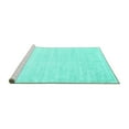 thumbnail image 2 of Ahgly Company Machine Washable Indoor Round Solid Turquoise Blue Modern Area Rugs, 8' Round, 2 of 4