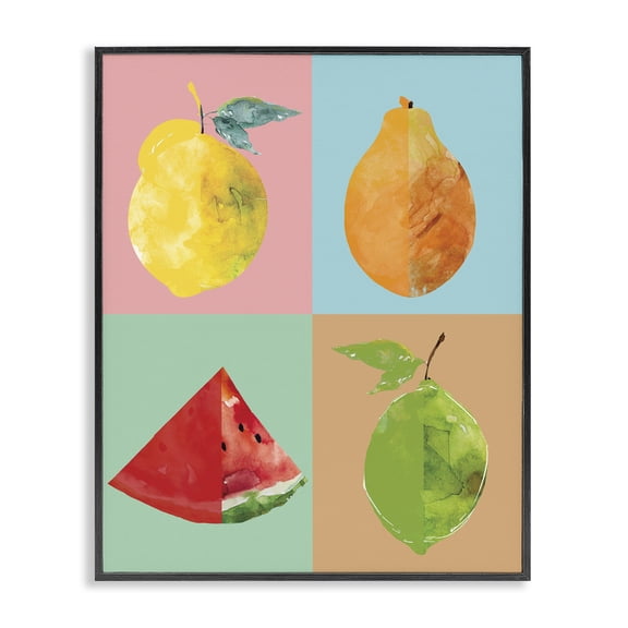 Stupell Industries Modern Pop Fruits Abstract Food & Beverage Painting Black Framed Art Print Wall Art, 11 x 14