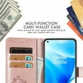 thumbnail image 6 of Dteck Case for OnePlus Nord N200 5G,Magnetic Four Leaf Clover Pattern Leather Card Holder Wallet Case Kickstand Shockproof Protective Phone Cover,Rosegold, 6 of 7