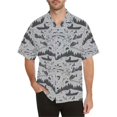 thumbnail image 3 of Nueva Camisa hawaiana de manga corta con estampado de rayas para hombre, camisetas Aloha, camisetas cubanas, blusas informales de verano de gran tamaño para mujer, 3 of 5