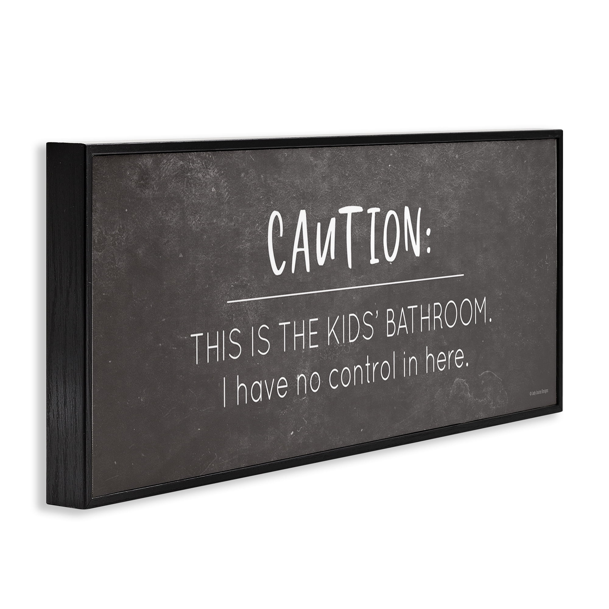Stupell Industries No Control Here Bathroom Typography Painting Black Framed Art Print Wall Art, 30 x 13