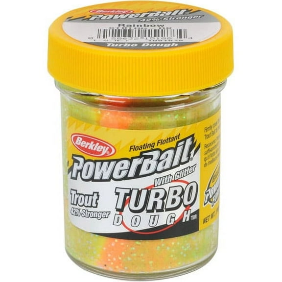 Berkley PowerBait Turbo Dough 1.75 Oz. Glitter Trout Floating Bait, Chartreuse