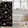 thumbnail image 3 of Manfei Rustic Pike Fish Shower Curtain 72Wx84L, Cartoon Fishing Gear Bathroom Shower Curtain, Black, 3 of 5
