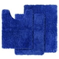 thumbnail image 1 of Clara Clark Non Slip Shaggy Bath Rug Set - 3 Piece Set, Small/Large/Contour - Royal Blue, 1 of 4
