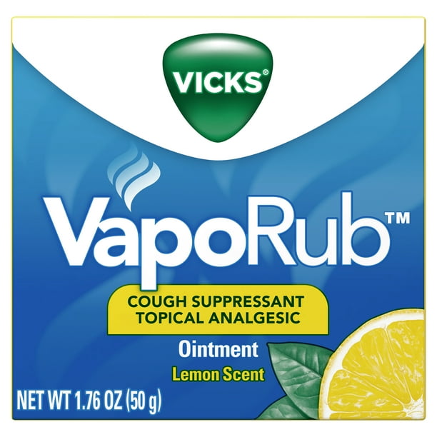 Vicks VapoRub Lemon Scent, Topical Chest Rub & Analgesic overthecounter Ointment Medicine, 1.