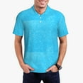 thumbnail image 1 of Balery Sky Blue Glitter Camisa Polo de Hombre con Estampado, de Manga Corta y Tejido Medio, Camisa Tipo Golf Polo-XX-Large, 1 of 6