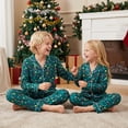 thumbnail image 5 of Christmas Family Matching Pajamas Set Snowflake and String Lights Print Long Sleeves Shirt and Pant, 5 of 10