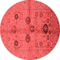 thumbnail image 1 of Ahgly Company Indoor Round Oriental Red Traditional Area Rugs, 3' Round, 1 of 4