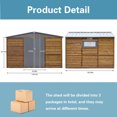 thumbnail image 2 of 10×8FT Outdoor Storage Shed, Iron-Wood Combination Tool Shed with Side Window and Lockable Door, Weather-Resistant Garden Shed with Slooping Roof and Air Vent for Patio Lawn, 2 of 9