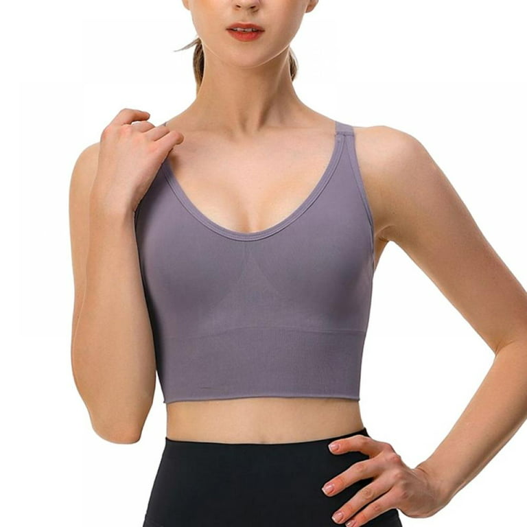 Nylon Sling Bra Women's Nude Feeling Fabric Sports Bra Beauty Back Bra  Running Tops Fitness Training Top (Color : White, Size : S 40-50KG) :  : Clothing, Shoes & Accessories