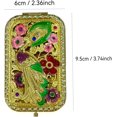 thumbnail image 2 of ZHU YU CHUN 1PC Vintage Peacock with Head Up Pattern Cosmetic Makeup Pocket Purse Magnification Jewel Mirror （Rectangle）, 2 of 2