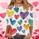 thumbnail image 1 of RKSTN Valentines 3/4 Sleeve Tops for Women Oversized Crewneck Valentine's Day Graphic Printed Short Sleeve T Shirt Womens Casual Round Neck Loose Comfy Loves Heart Print Three Quarter Sleeve Shirts, 1 of 6