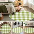 thumbnail image 6 of Green Plaid Area Rug, Green Gradient Washable Large Circle Carpet, Non Slip Round Rug for Living Room/Bedroom/Dining Room/Home Office/Dorm, 6 of 9