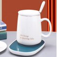 thumbnail image 2 of Posavasos con interfaz USB de temperatura constante inteligente de 55 ℃, inducción por gravedad, platillo aislante para café, fruta, té, taza de invierno, 2 of 4
