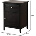 thumbnail image 3 of Glory Furniture Izzy 1 Drawer 1 Door Nightstand in Black, 3 of 16