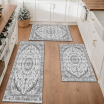 Farmhouse Kitchen Rugs Set 3 Piece, Boho Kitchen Mats for Floor, Non-Slip Kitchen Rug Waterproof Mats for Kitchen, Runner Rugs for Hallway Laundry Holiday Sink Decor