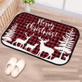 thumbnail image 2 of GZHJMY Bathroom Rugs Mats Non-Slip, Soft Microfiber Absorbent Bath Mats for Shower Bathtubs, Red Christmas Plaid Deer Indoor Entrance Door Mats Bedroom Laundry 31”x20” Carpet Runner, 2 of 7