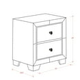 thumbnail image 5 of East West Furniture NE11-Q1N00C 3-PC Bedroom Set with Button Tufted Queen Size Bed Frame, Chester and Night Stand - Black Leather Headboard and Legs, 5 of 8