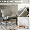 thumbnail image 6 of Homy Grigio Modern Mid Century Modern Accent Chair, Comfy Reading Chair for Living Room, Bedroom, Upholstered Lounge Chair(Gray, 1), 6 of 7