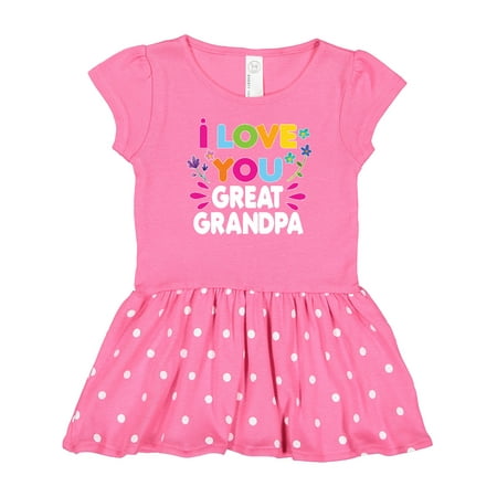 

Inktastic I Love You Great Grandpa with Flowers Gift Baby Girl Dress