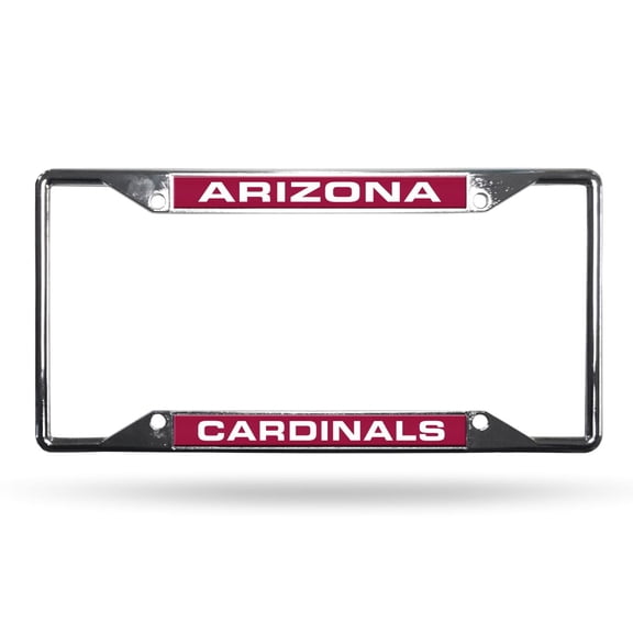 Arizona Football Cardinals All Corner EZ View Chrome Metal Laser Cut License Plate Frame