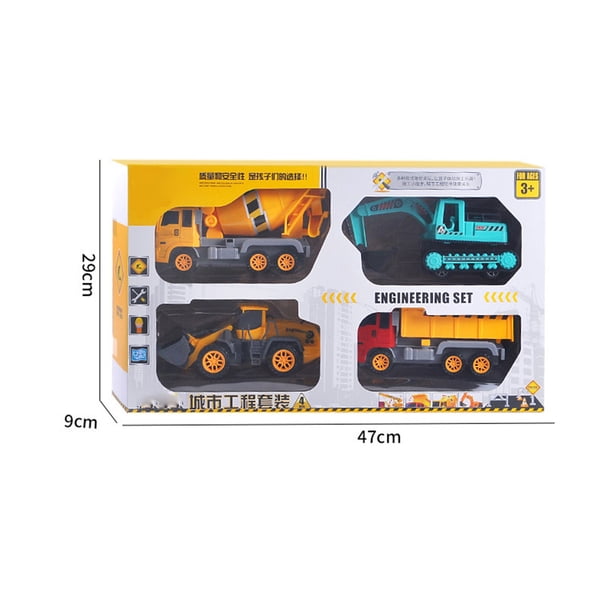 Juego de camiones de juguete de ingeniería, juego de camiones de juguete de ingeniería, juego de juguetes para excavadoras, juguetes para vehículos de ingeniería, muy versátiles Jadeshay A