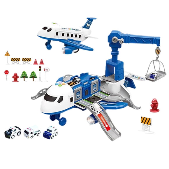 BINGLI Airplane Toys for 3 Year Old, Toy Airplane for Boys Kids Girls Age 4-7, Large Transport Spray Aeroplane Toys with 3 Vehicles, 3 4 5 6 Year Old Boy Toys Chirstmas Birthday Gifts