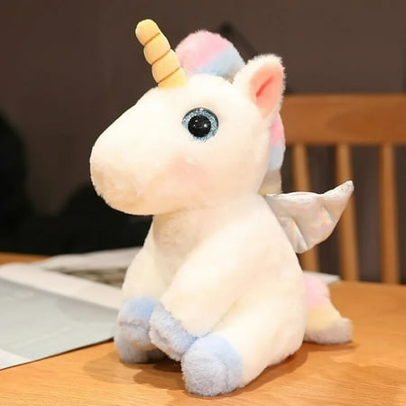 1Pcs 25CM Colourful Unicorn Plush Toys Cute Cartoon Animals Soft Stuffed Dolls Kids Holiday Gift 25cm Blue Eyes
