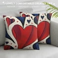 thumbnail image 3 of Qinduosi Throw Pillow Covers Patriotic Pillow Cases Freedom Heart Stripes Decor Cushion for Holiday Home Sofa Couch White, 3 of 5