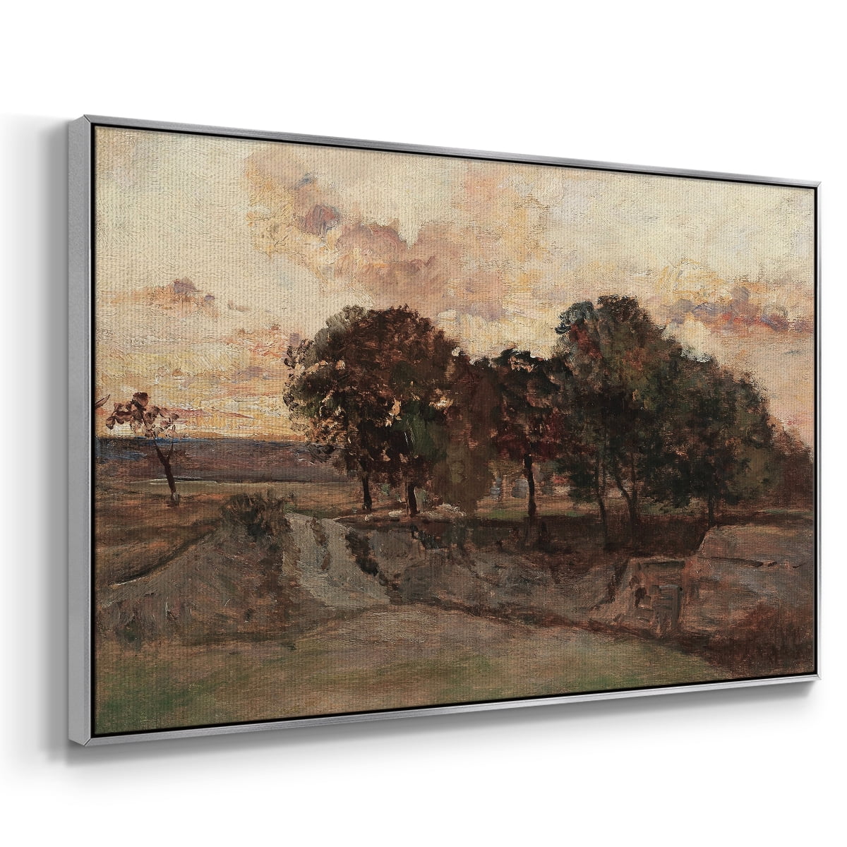 Vintage Landscape-CCXXV By Wexford Home Framed in Silver Wood Gallery Wrapped Canvas 27 in. x 41 in.