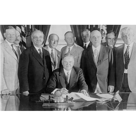 President Herbert Hoover Signing A Farm Relief Bill History