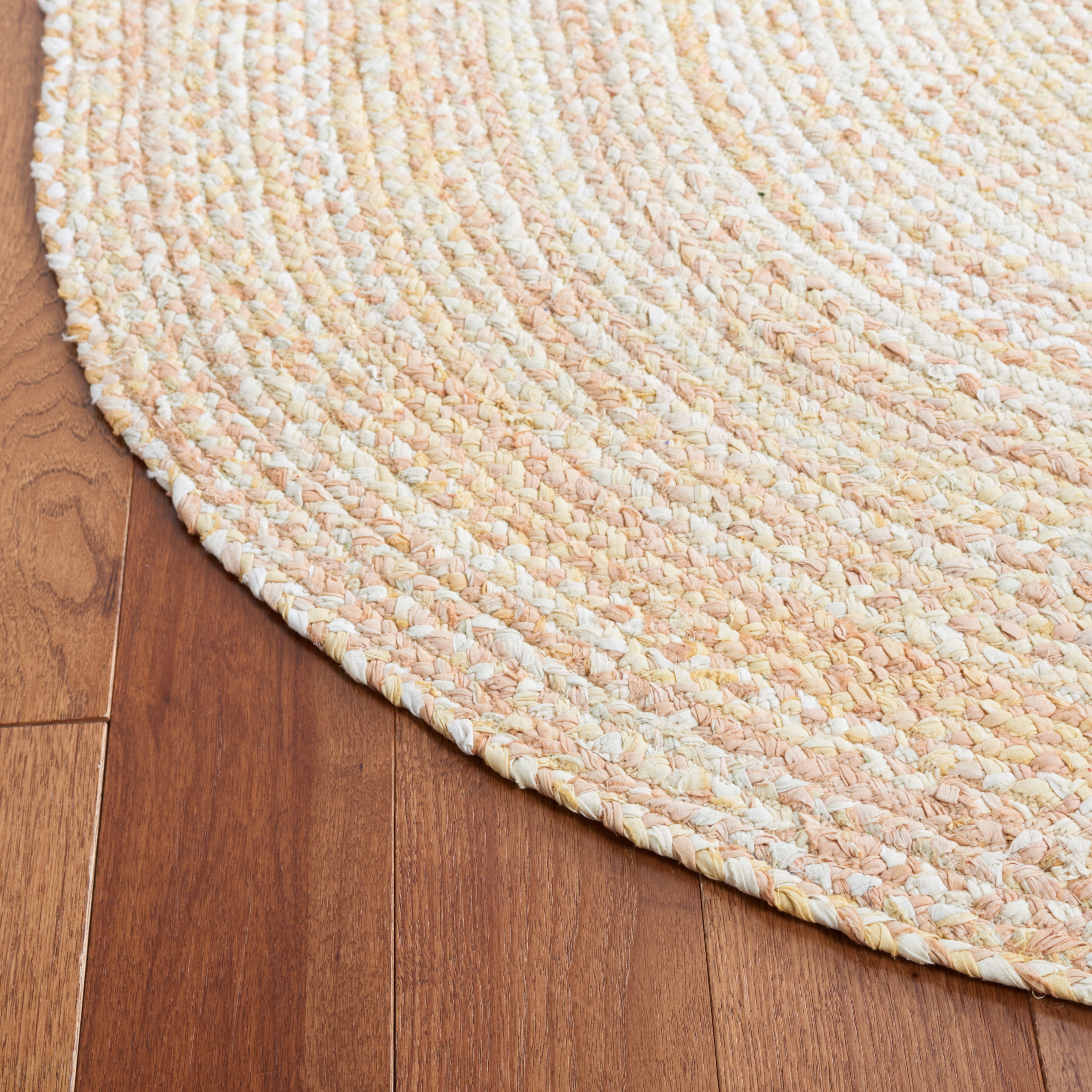 SAFAVIEH Braided Calvin Transitional Cotton Reversible Area Rug, Beige, 6' x 9' Oval