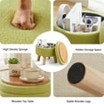 thumbnail image 7 of Tcbosik 13" Round Ottoman with Storage, Teddy Velvet Footstool with Wood Legs, Footrest with Flip-Tray Top for Living Room, Bedroom, Hallway, Couch, Easy Assembly, Green, 7 of 7