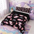 thumbnail image 2 of Manfei Salamander Pattern Full Size Comforter Sets,Watercolor Axolotl Bedding Comforter Set,Black Reversible,3pcs,1 Comforter and 2 Pillowcases, 2 of 7