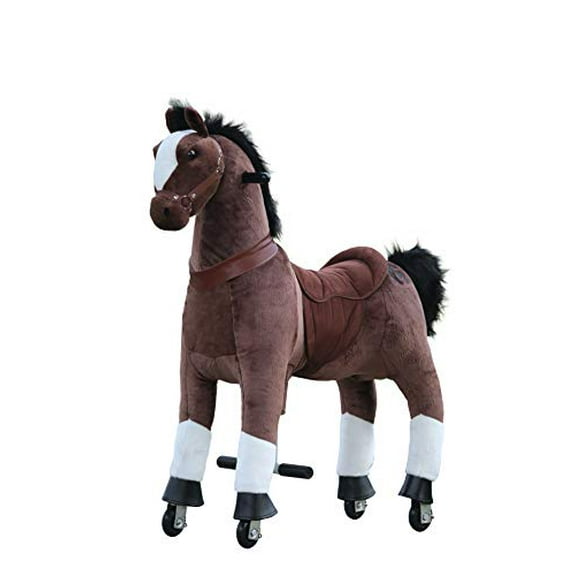 MEDALLION - My Pony Ride On Real Walking Horse for Children 5 to 12 Years Old or Up to 110 Pounds (Color Medium Chocolate Horse) for Boys and Girls
